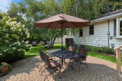 Beautiful brick patio off deck!