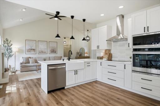 From here you can see the beautiful, modern ceiling fan & light in the living room. It has a separate light & fan switch too!