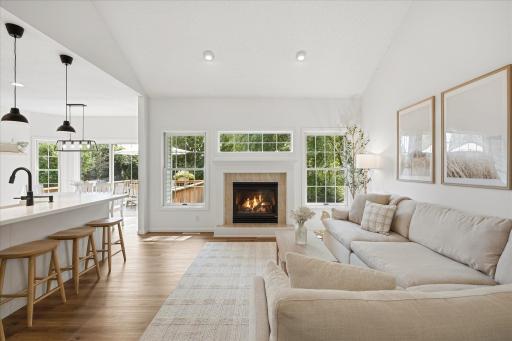 Old Man Winter - remember that guy? He's no match for your gas fireplaces - this is one of two! There is another one in the lower level.