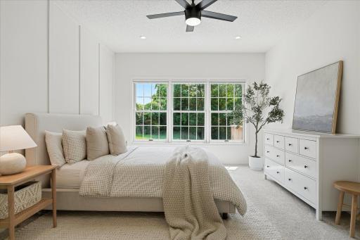 The carpet is plush, modern, neutral and only a couple years old.