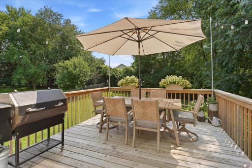 The deck features included string lights, a GFCI outlet and a light for night time use.