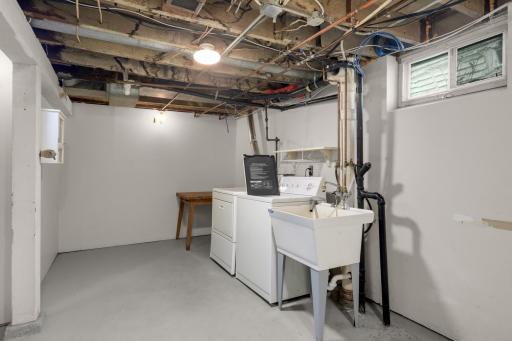 Clean well-lit laundry area
