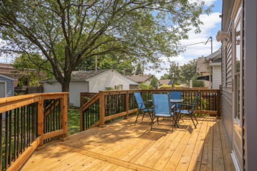 Large east-facing wrap around deck