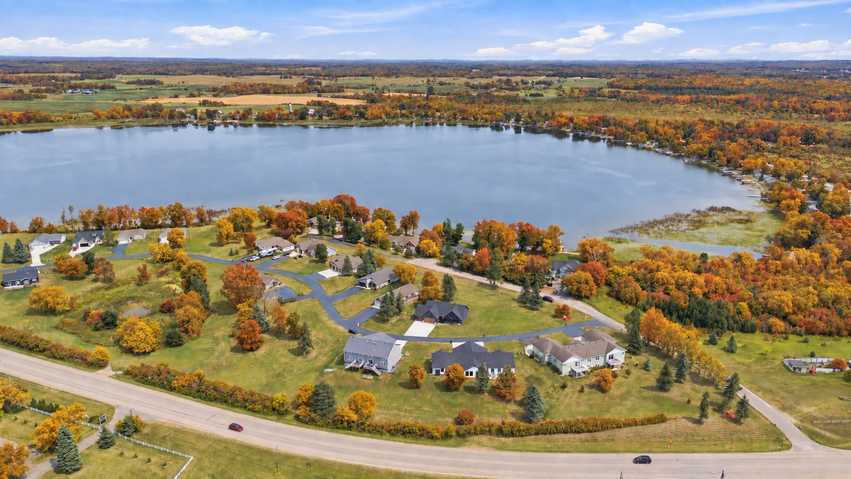 Aerial view; Little Floyd in distance
