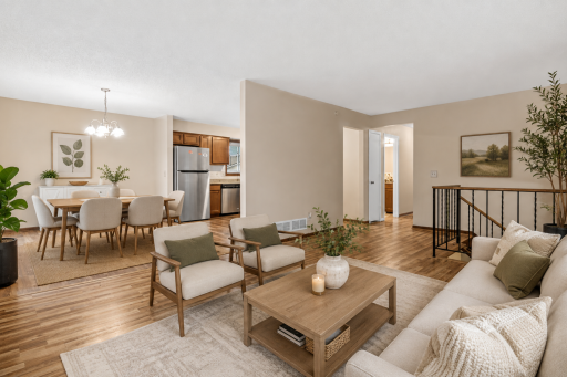 Virtually staged living / dining