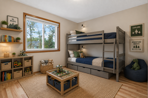 Bedroom, virtually staged