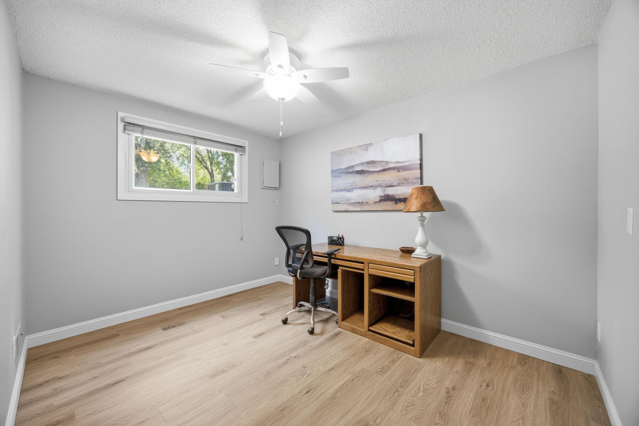 The family room has been used as an office.