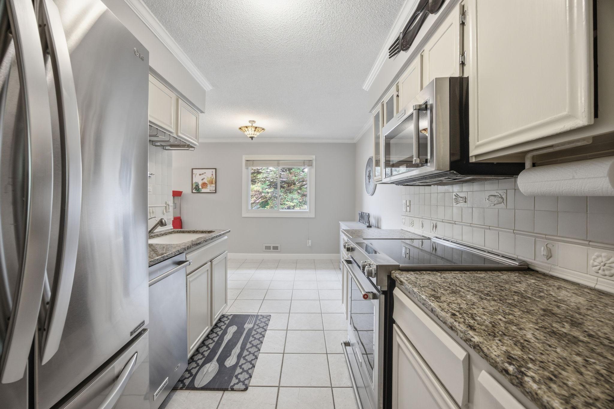Sleek stainless steel appliances not only look good but also function well.