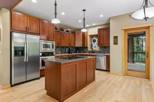 Stainless steel appliances. Take in the outdoors from the kitchen sink window.