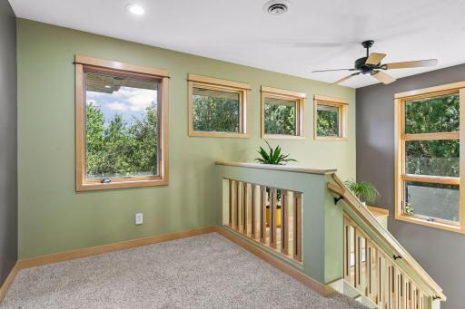 Upper loft 7 X 8 feet- Bring in the light to this space with east- and south-facing windows.