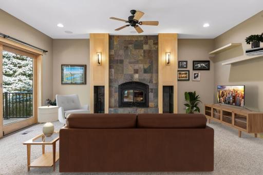 Living room: knock down ceilings throughout the entire home. virtually staged furniture.