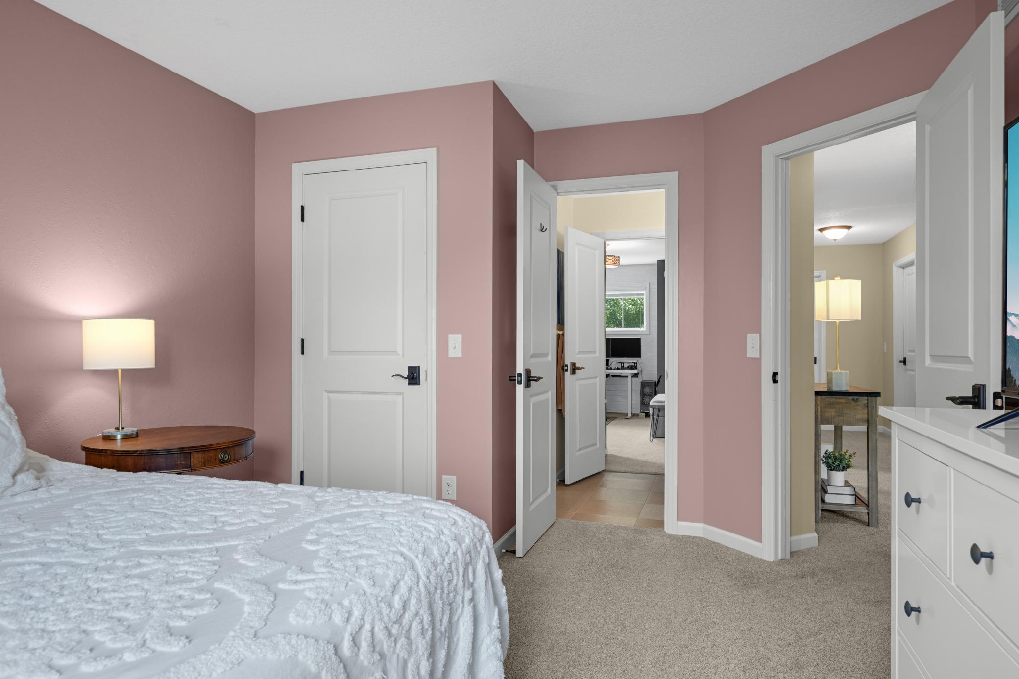 Enjoy spacious closets in each of the bedrooms, and this bedroom also has access to the jack-and-jill bathroom.