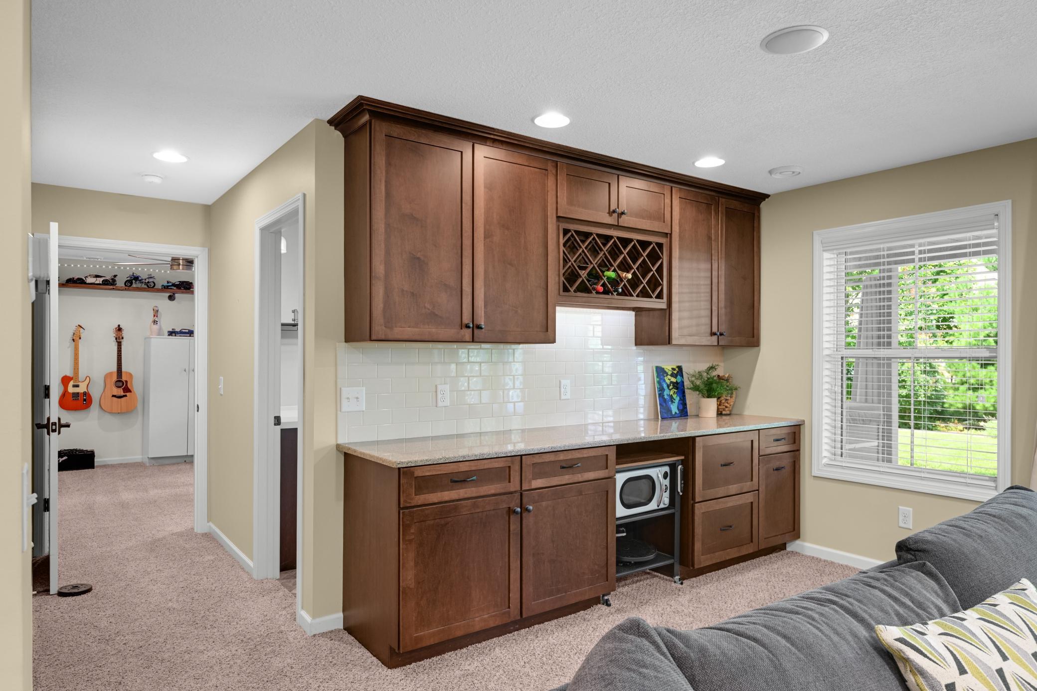 The snack-bar downstairs means the party never has to head upstairs.