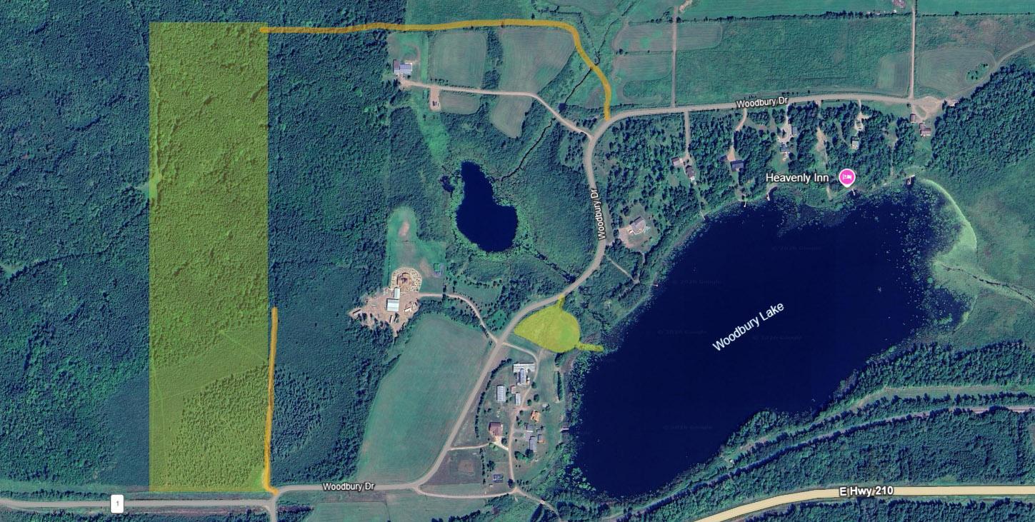 Overhead view showing easement access