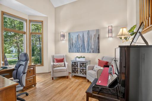 The main level is complete with a home office.