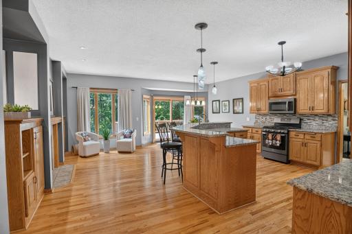 Gleaming hardwood floors throughout the main level.