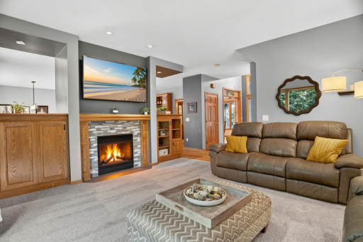 Enjoy the picturesque backyard views and relax in the living room.