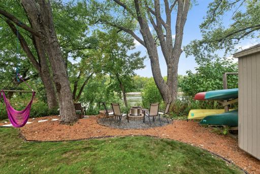 The back yard fire pit is a great place to relax and make s'mores