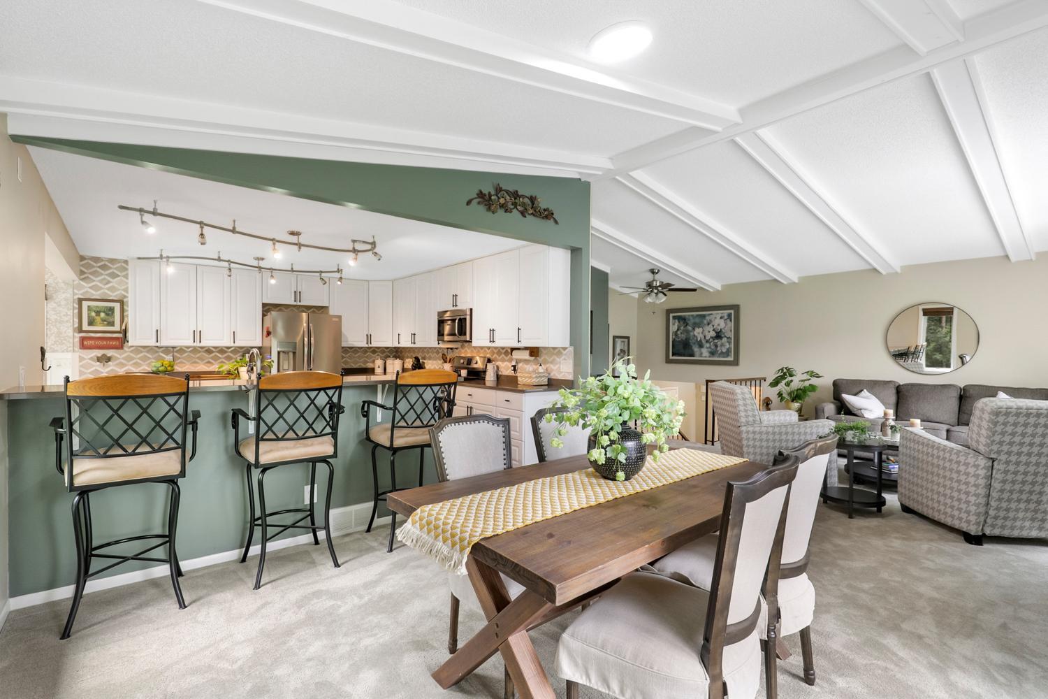 Open kitchen with ample space for hosting