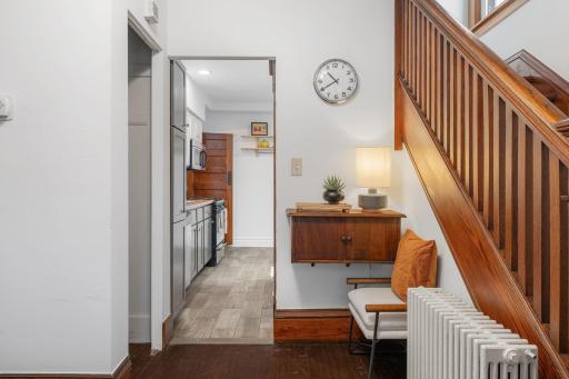 This home has a great entryway with a hall closet.