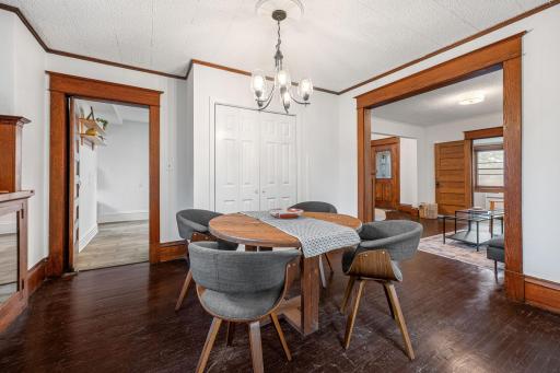 The dining room features an extra closet, great as a bonus pantry!