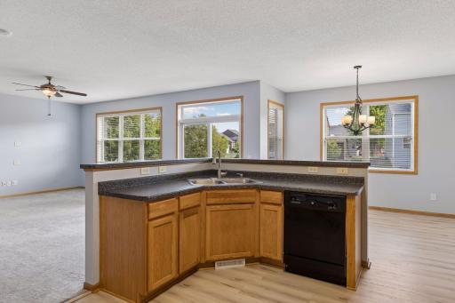 Large island with sink and so much counter space