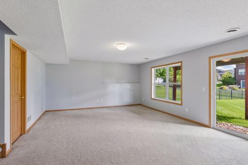 Spacious finished lower level family room.