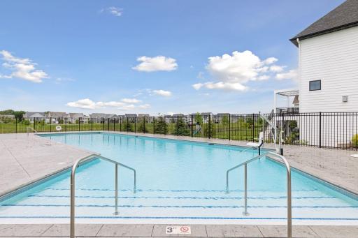 A true community amenity; this heated in-ground pool offers gradual depth and convenient step entry, reserved exclusively for Highcroft residents.