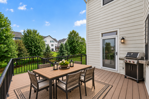 Imagine enjoying your morning coffee or fall dinners on this premium composite, maintenance-free deck, overlooking a fully fenced backyard. No staining or sanding required; just pure relaxation and outdoor enjoyment.