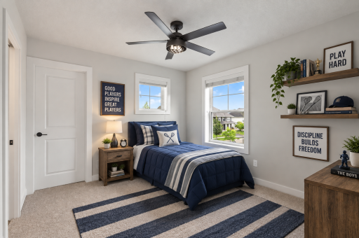 Third bedroom offers a convenient Jack-and-Jill bathroom configuration plus a large walk-in closet. Virtually Staged