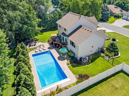 A backyard designed for fun, relaxation and entertaining with generous lawn space and multiple areas to gather.