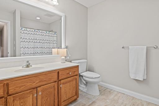 Oversized full bathroom located upstairs.