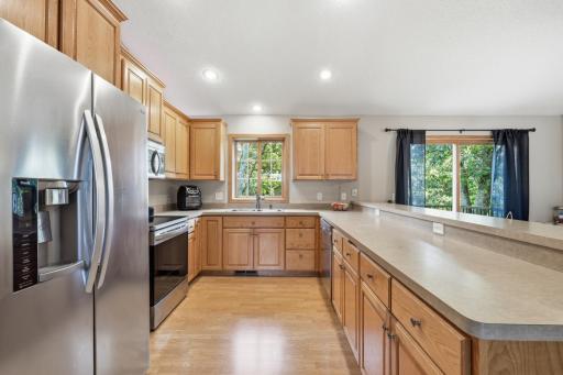 The large Island on the kitchen is perfect for gathering and entertaining.