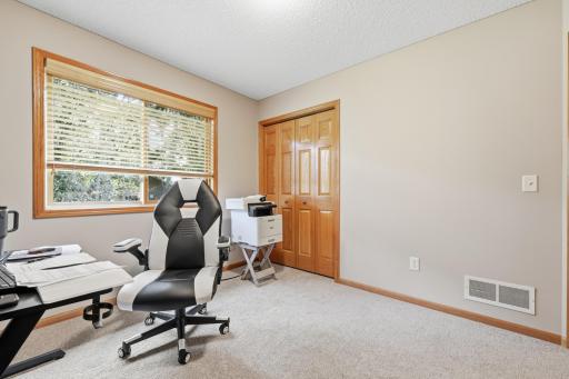 level bedroom that is currently being used as an office