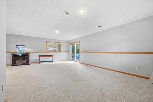 Lower level family room complete with new carpet and paint. Large areas to entertain, relax and a walkout slider door to back yard.