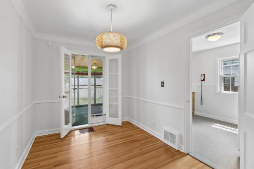 Great access to kitchen and screened in porch