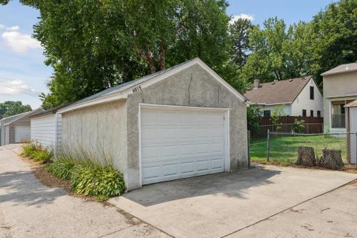 1+ car garage with 2 additional spots on the concrete pads