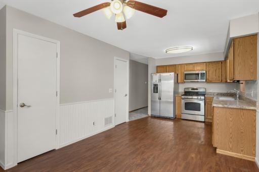The kitchen features lots of pantry storage as well.