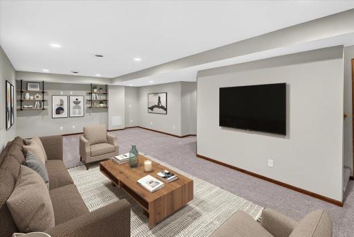 Virtually staged family room