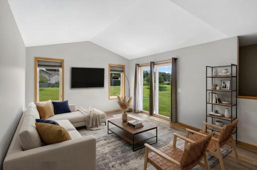 Living room, virtually staged