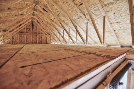Spacious Attic Storage above the garage.