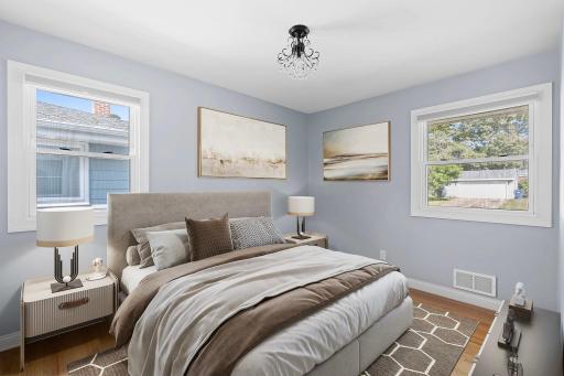 Bedroom two on the main level. *This Image is Virtually Staged*