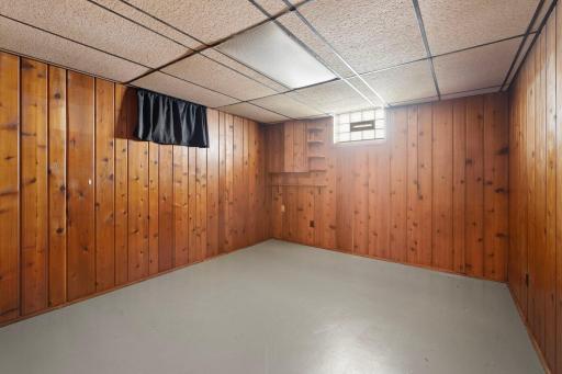 An unstaged view of the versatile lower-level flex room.