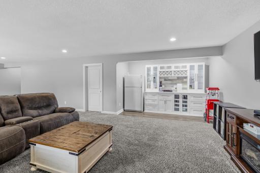 Lower level built in bar area