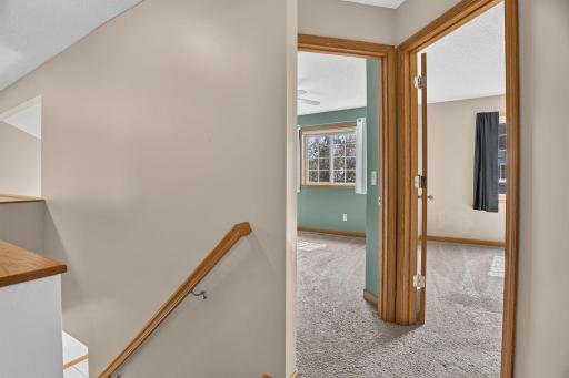 The stairs to the bedrooms and loft area…who gets what room?