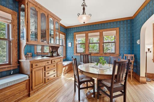 Gorgeous built in hutch with matching side benches.