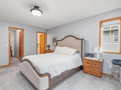 Owner suite with bathroom and walk in closet.