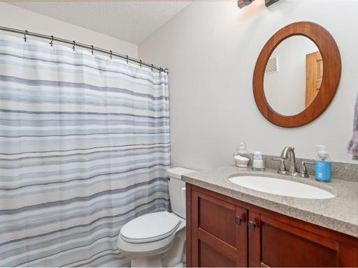 2 bathroom upstairs does have tall vanity and tub.