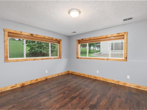 Lower level living area with look out windows. Plenty of natural light is here with blinds already in place.