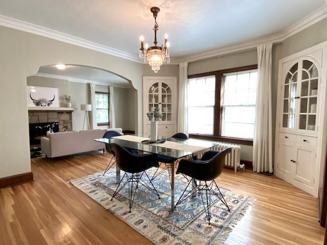 Dining Room with original built in cabinets